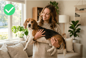 Cargar a los peluditos como bebés puede afectar su columna